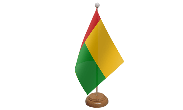 Guinea-Bissau Small Flag with Wooden Stand